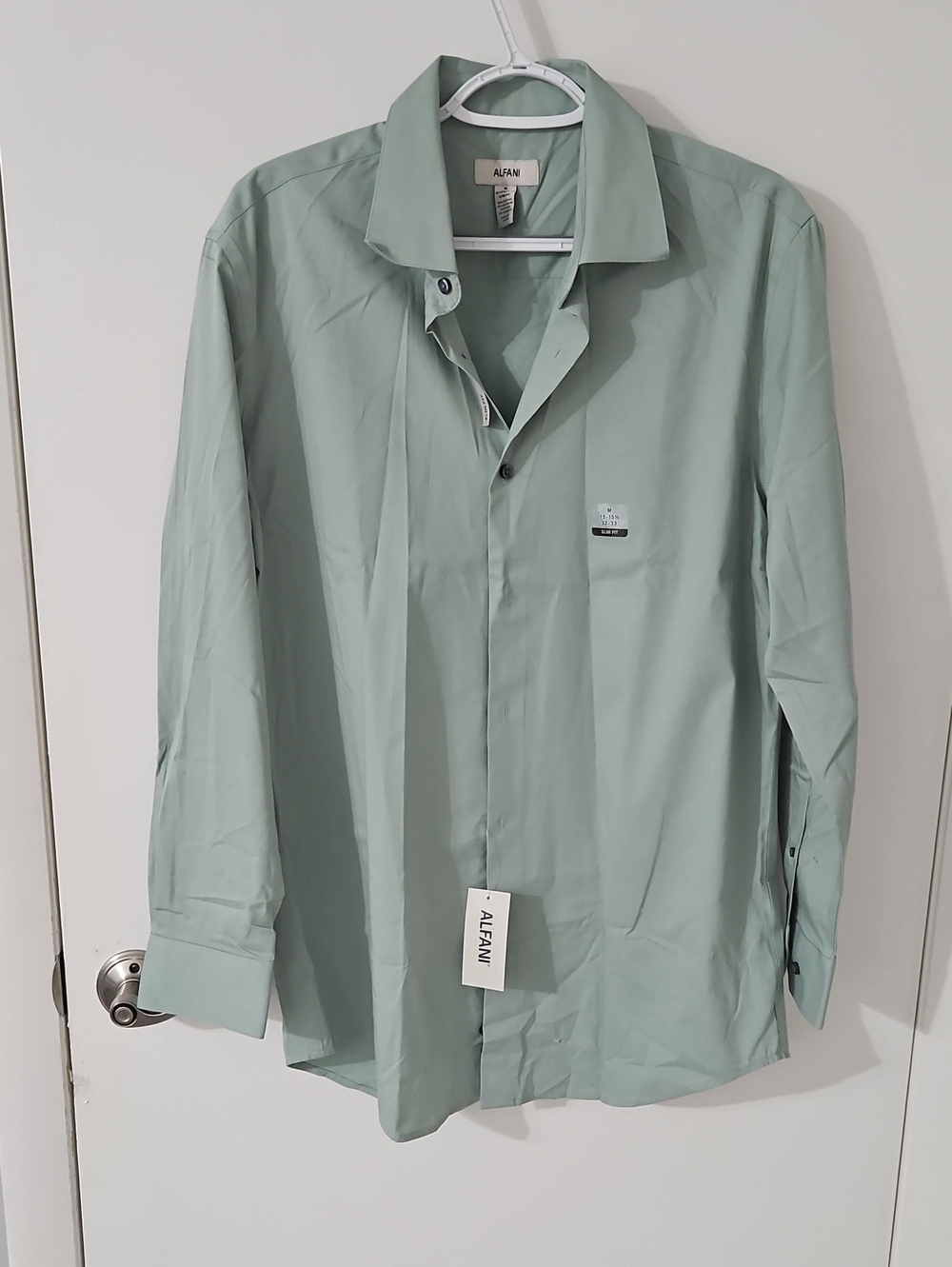 Alfani Men’s Light Sage Green Dress Shirt
